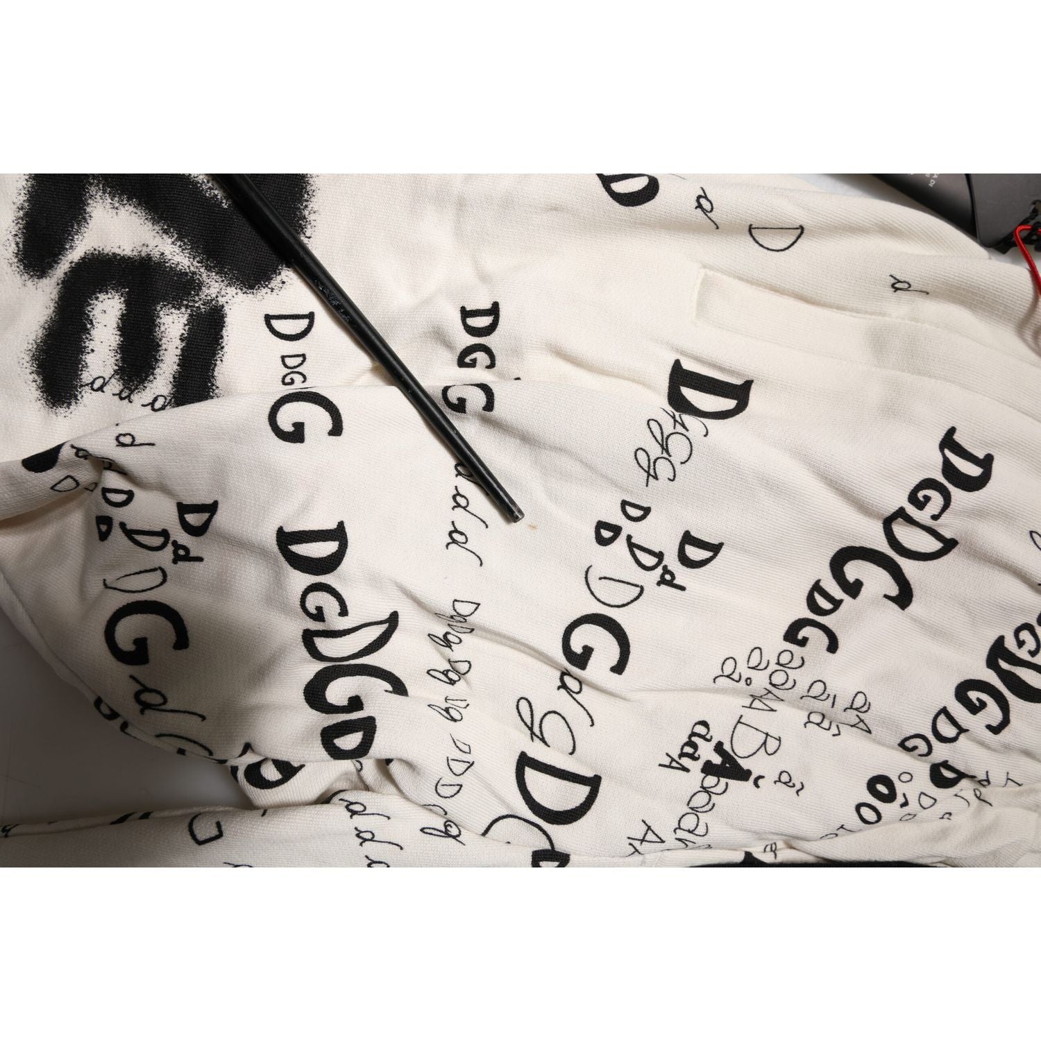 Dolce & Gabbana White Logo Print Men Skinny Sweatpants Pants