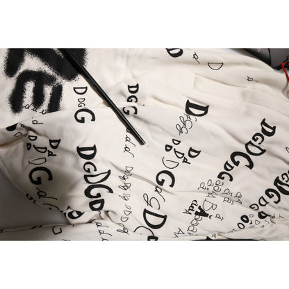 Dolce & Gabbana White Logo Print Men Skinny Sweatpants Pants