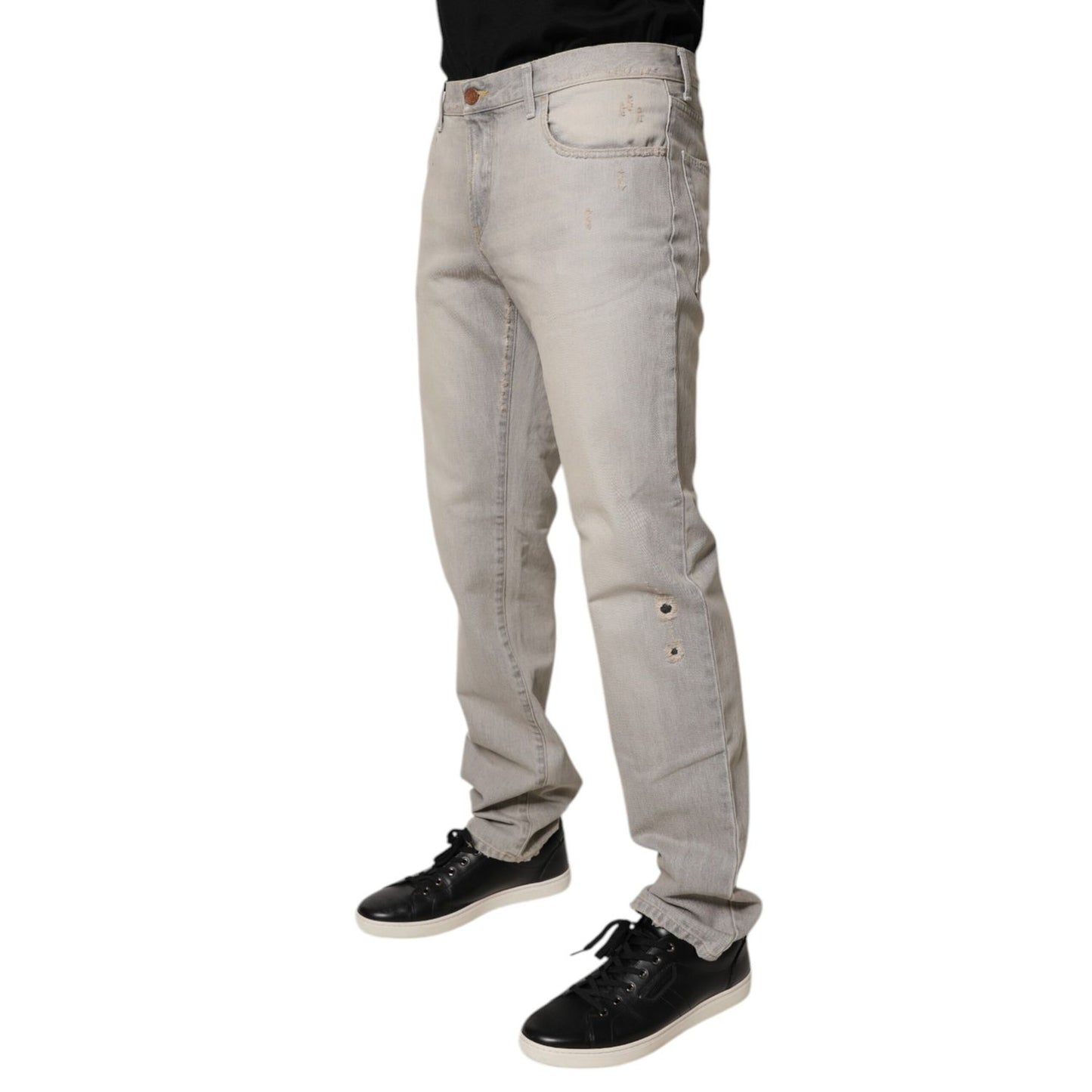 Dolce & Gabbana Light Gray Cotton Skinny Denim Jeans