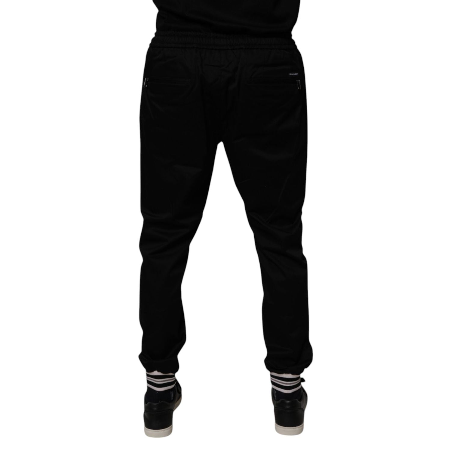 Dolce & Gabbana Black Cotton Stretch Jogger Sweatpants Pants