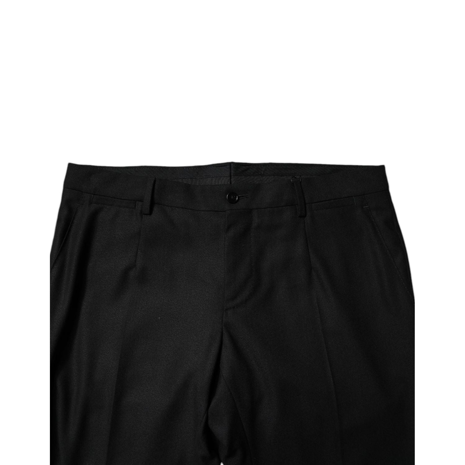 Dolce & Gabbana Black Virgin Wool MenSkinny Dress Formal Pants