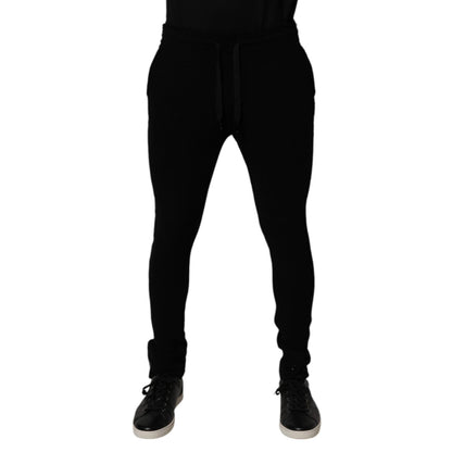 Dolce & Gabbana Black Cashmere Jogger Men Sweatpants Pants