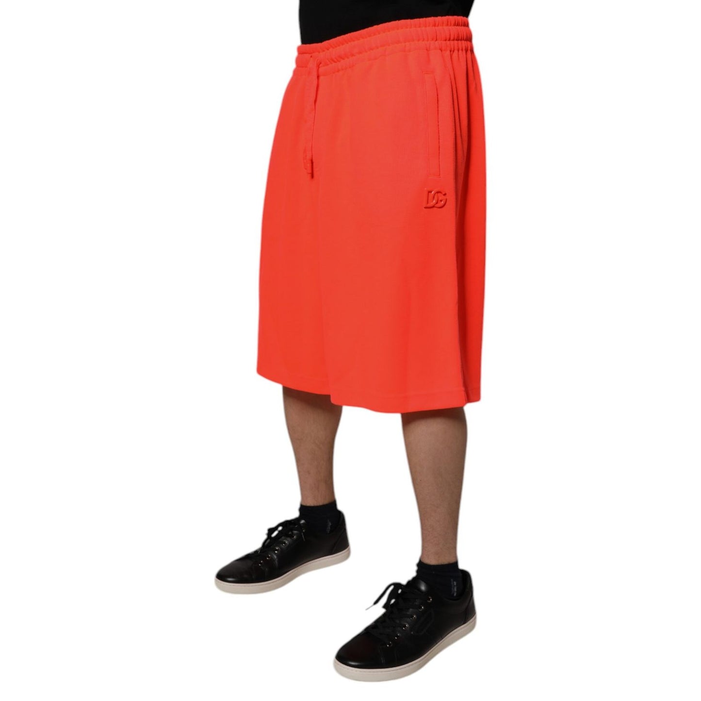 Dolce & Gabbana Red Polyester Mid Waist Men Bermuda Shorts