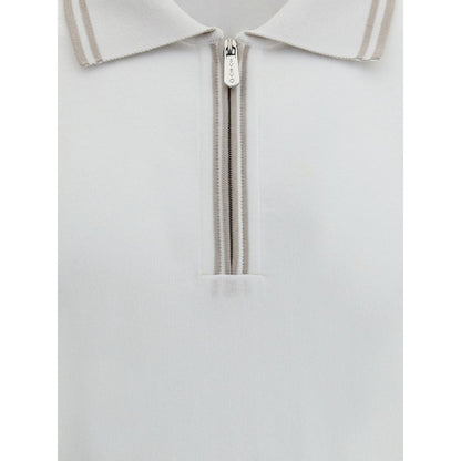 Svevo White Cotton Polo Shirt