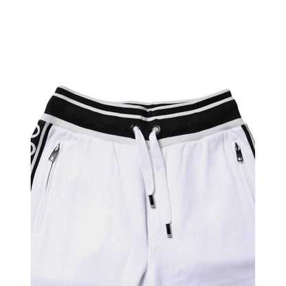 Dolce & Gabbana White King Cotton Bermuda Sweatshorts Shorts