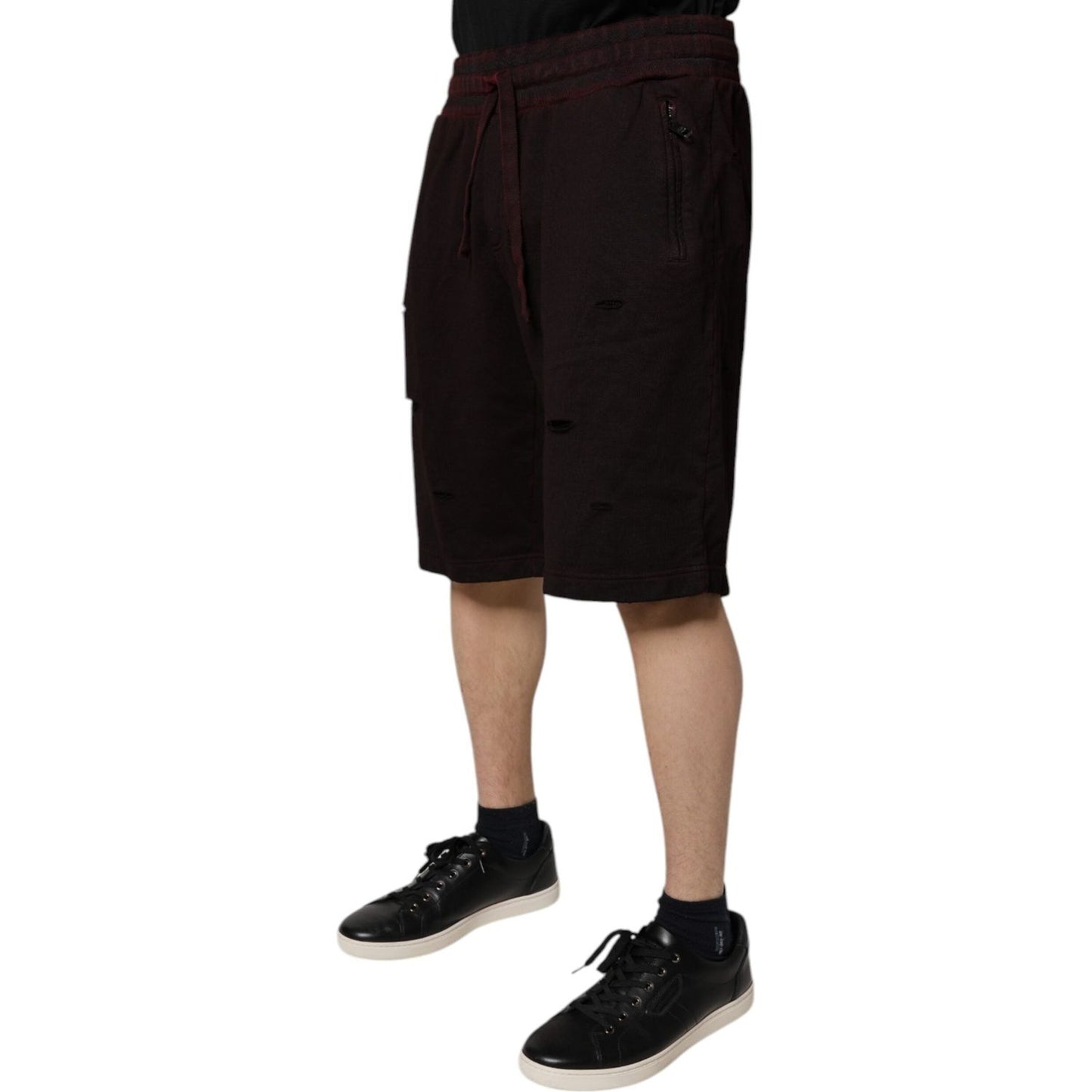 Dolce & Gabbana Bordeaux Cotton Bermuda Sweatshorts Shorts PAN76179-56