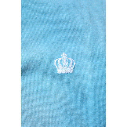Dolce & Gabbana Blue Cotton Crown Collared Men Polo T-shirt