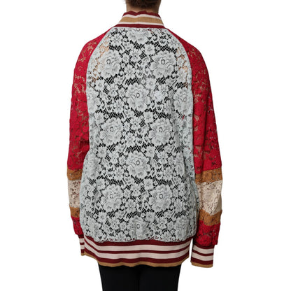 Dolce & Gabbana Multicolor Floral Lace Cardigan Sweater