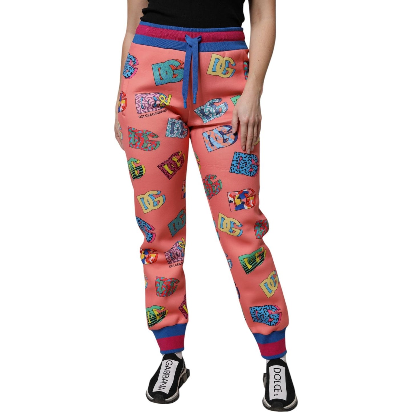 Dolce & Gabbana Pink Logo Monogram Jogger Sweatpants Pants