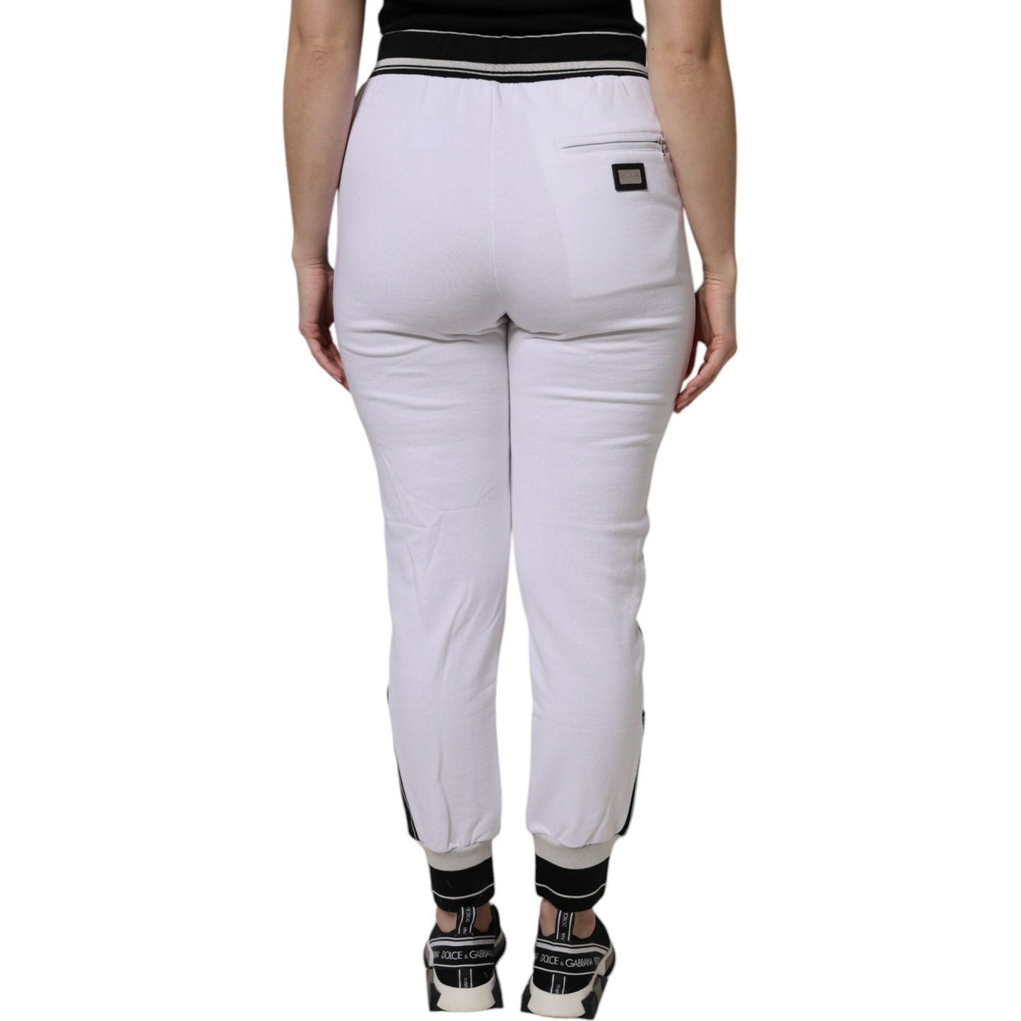 Dolce & Gabbana White Cotton Stretch Jogger Sweatpants Pants