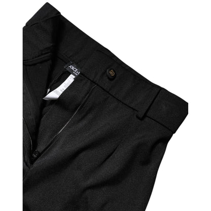 Dolce & Gabbana Black Nylon High Waist Slim Fit Pants