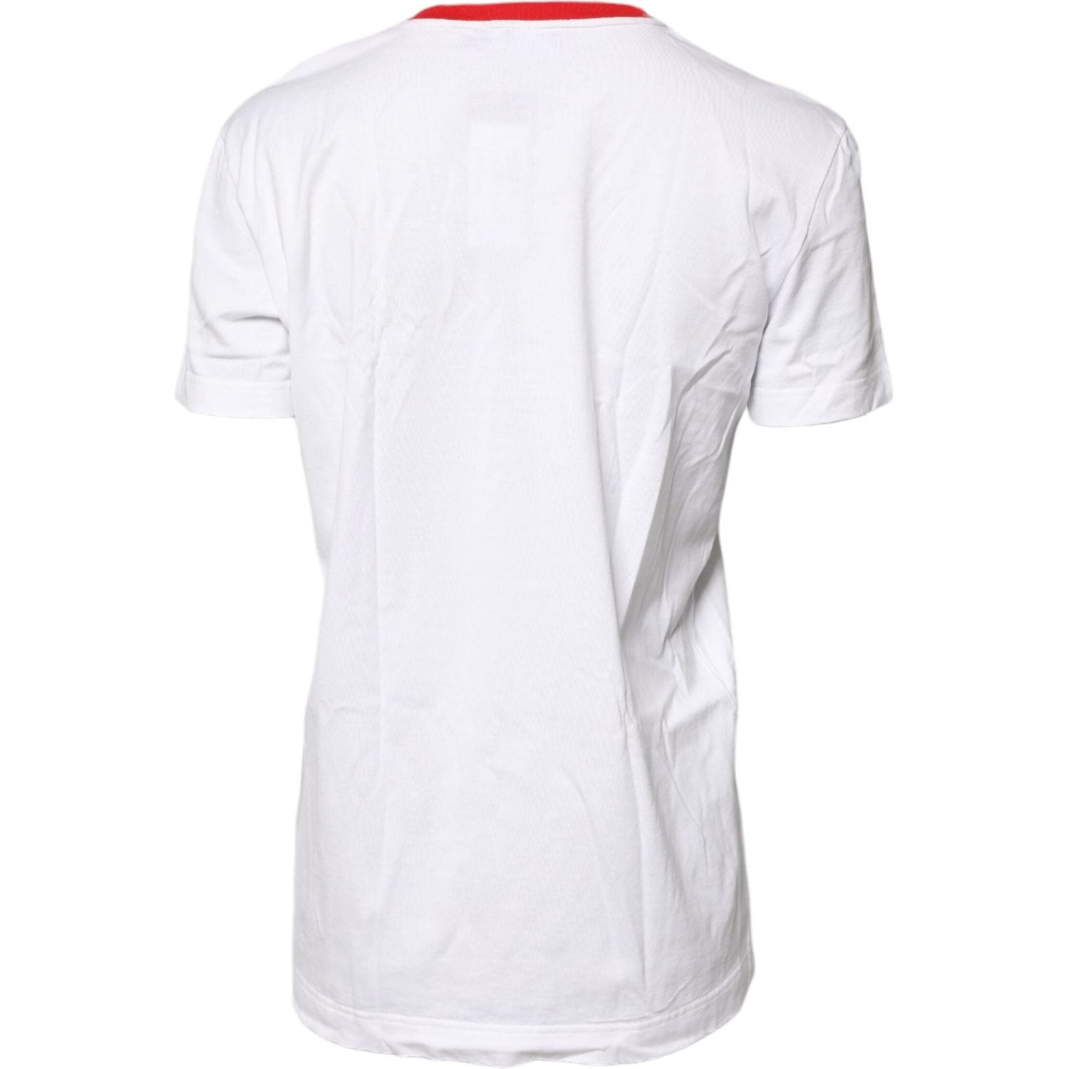 Dolce & Gabbana White Graphic Print Cotton Crew Neck T-shirt