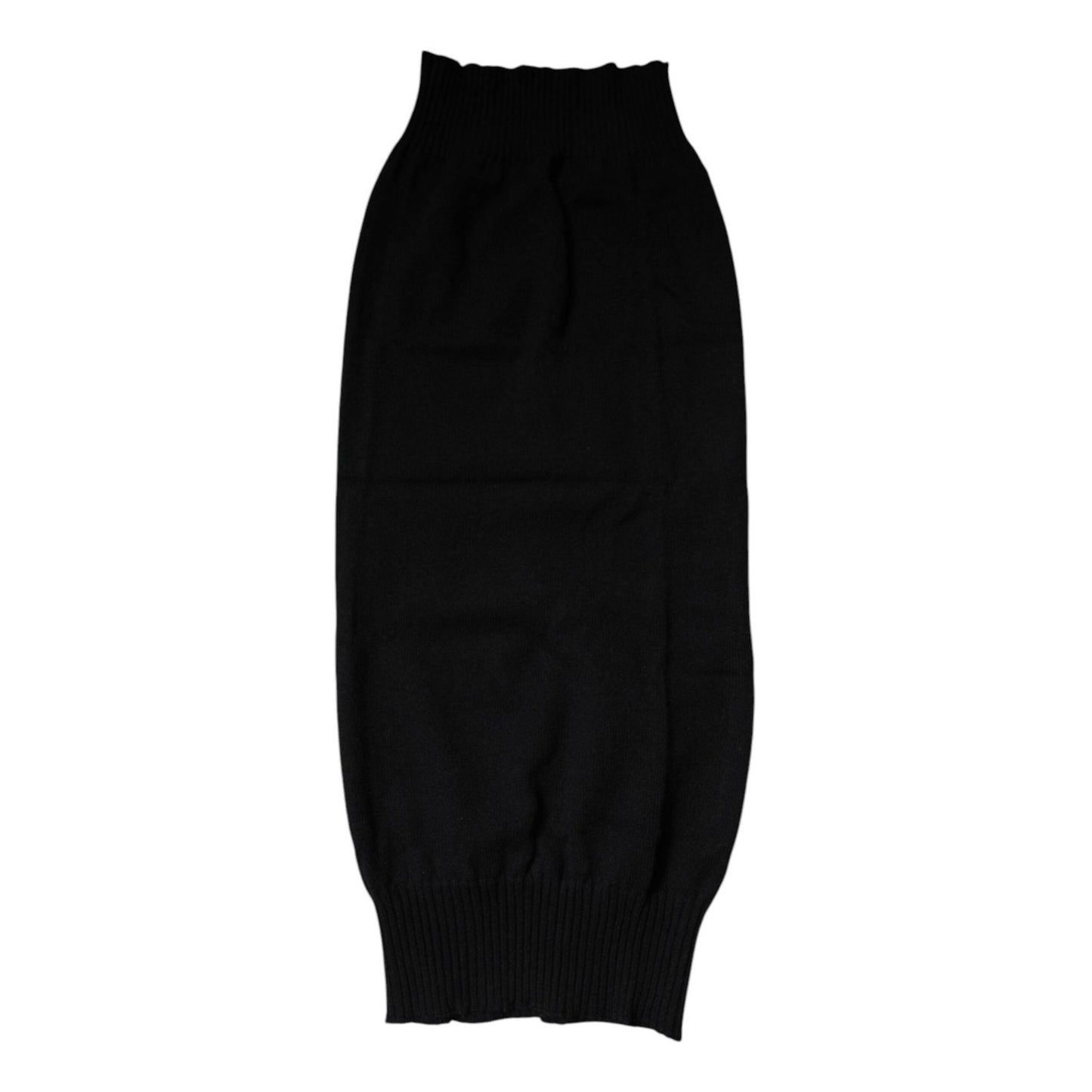 Dolce & Gabbana Black Cashmere Knitted Neck Warmer Foulard Scarf