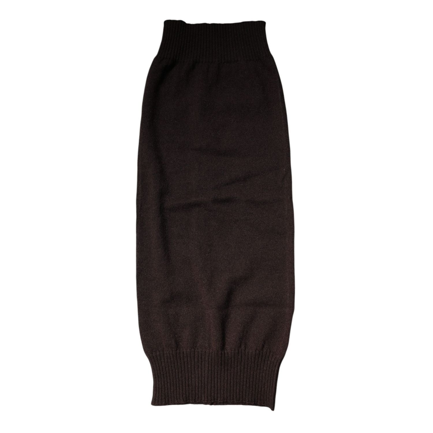 Dolce & Gabbana Brown Cashmere Knitted Neck Warmer Foulard Scarf