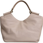 Dolce & Gabbana Light Pink Deer Leather Logo Plaque Tote Top Handle Bag BAG4361