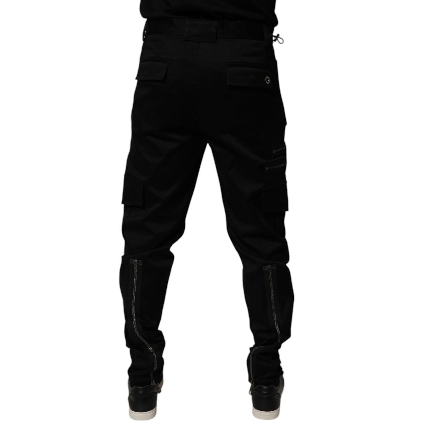 Dolce & Gabbana Black Cotton Cargo Tapered Pants