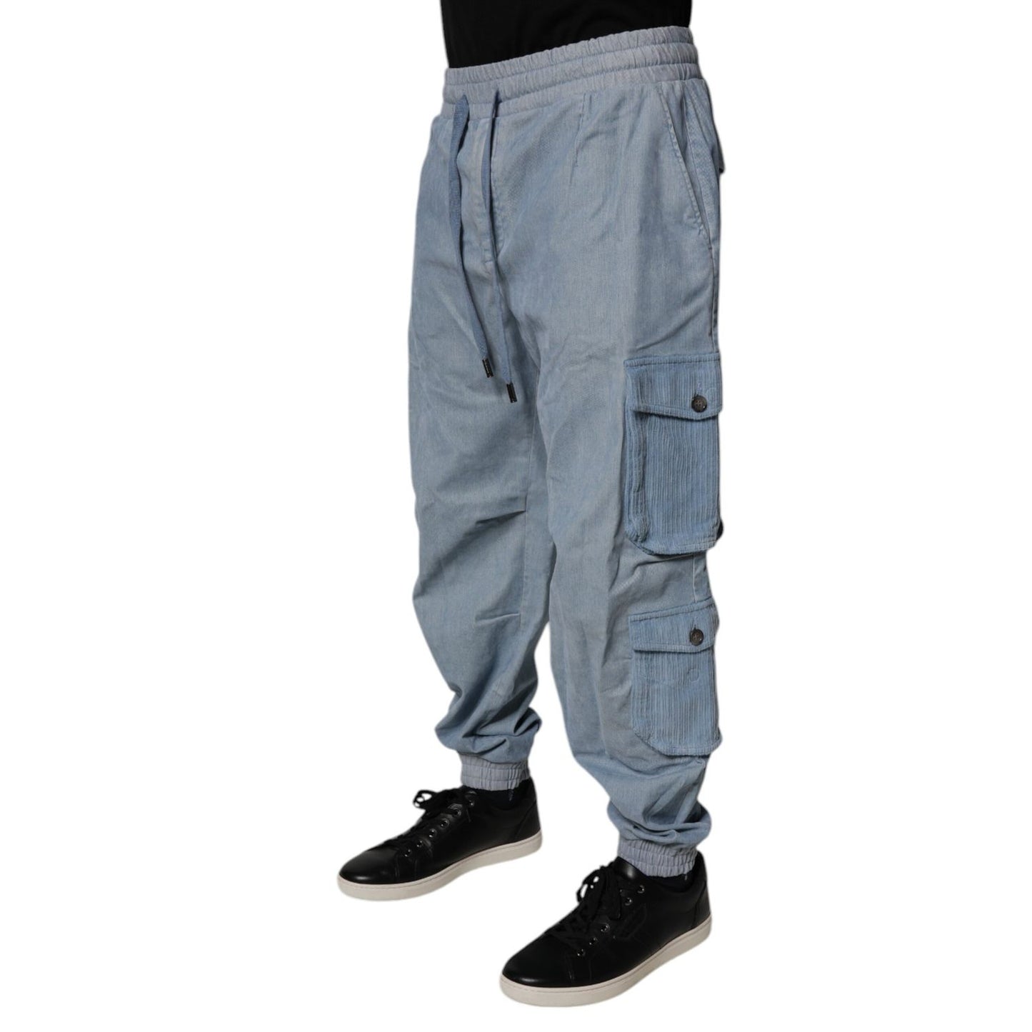 Dolce & Gabbana Light Blue Cotton Jogger Cargo Men Denim Pants