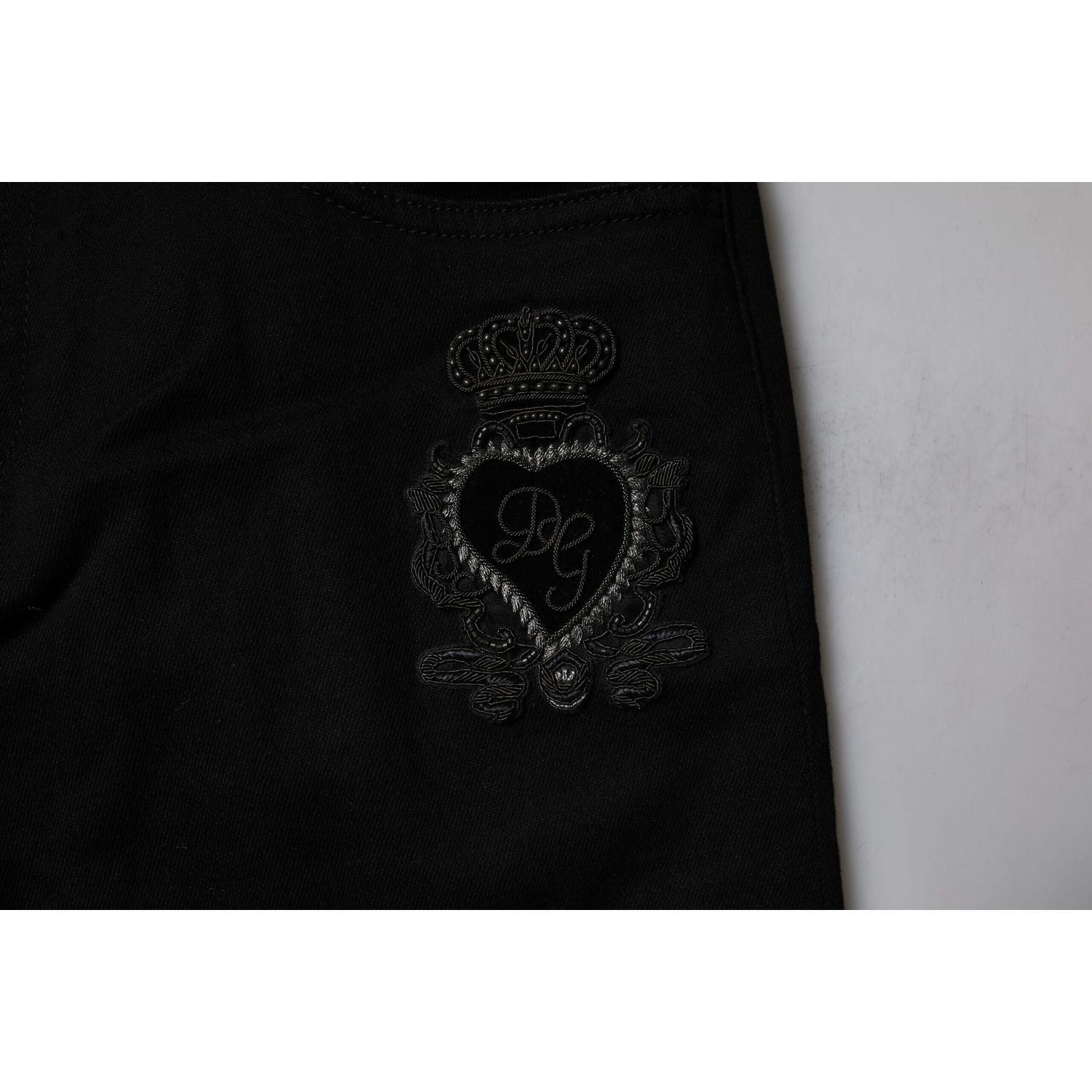 Dolce & Gabbana Black Sacred Heart Cotton Skinny Denim Jeans