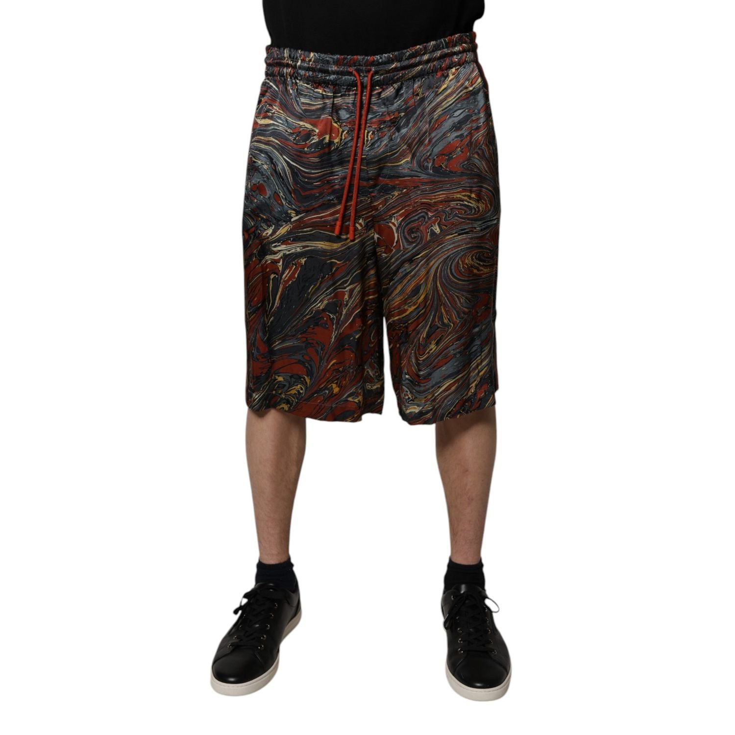 Dolce & Gabbana Multicolor Marble Print Trouser Bermuda Shorts