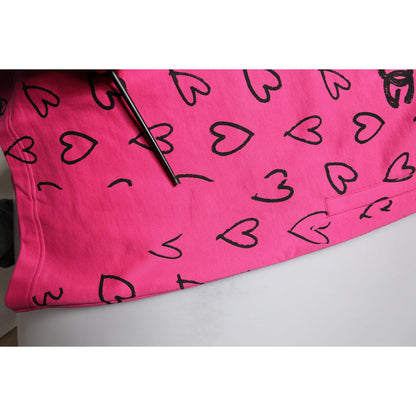 Dolce & Gabbana Pink Cotton Heart Print Bermuda Shorts