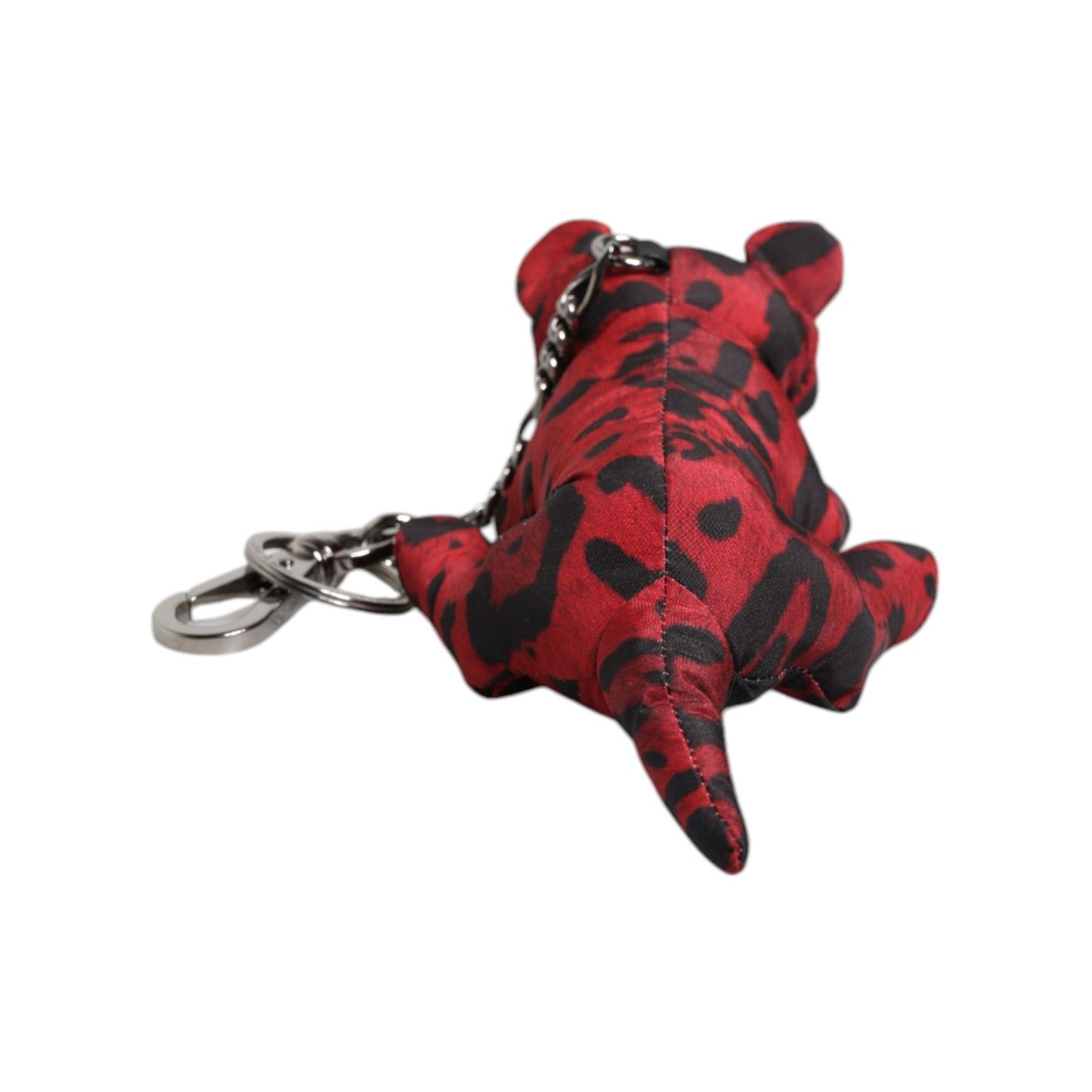 Dolce & Gabbana Red Black Polyester Animal Silhouette Keychain Keyring