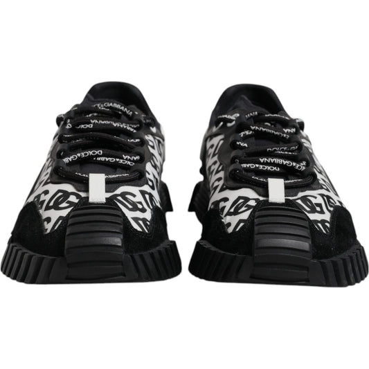 Dolce & Gabbana Black Logo Lace Up Low Top NS1 Sneakers Shoes
