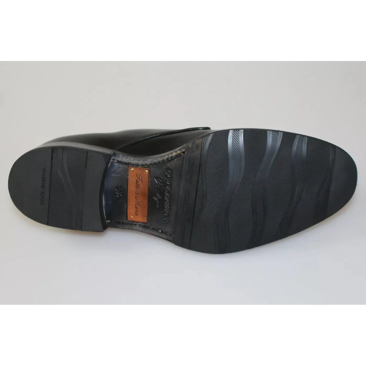 Dolce & Gabbana Black Leather SARTORIA Hand Made Shoes MV3734#