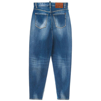 Dsquared² Blue Cotton High-Waisted Jean