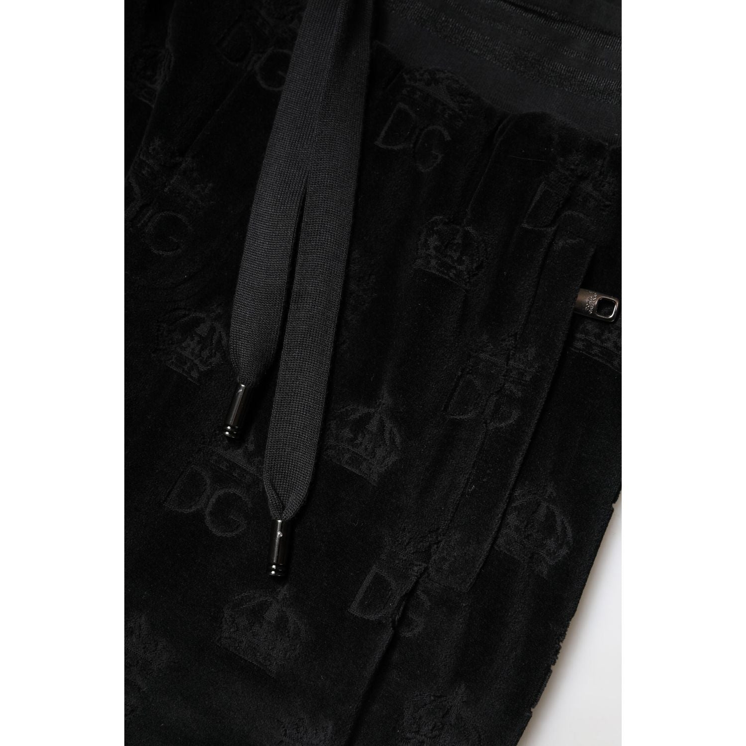 Dolce & Gabbana Black All-Over DG Logo Print Jogger Pants