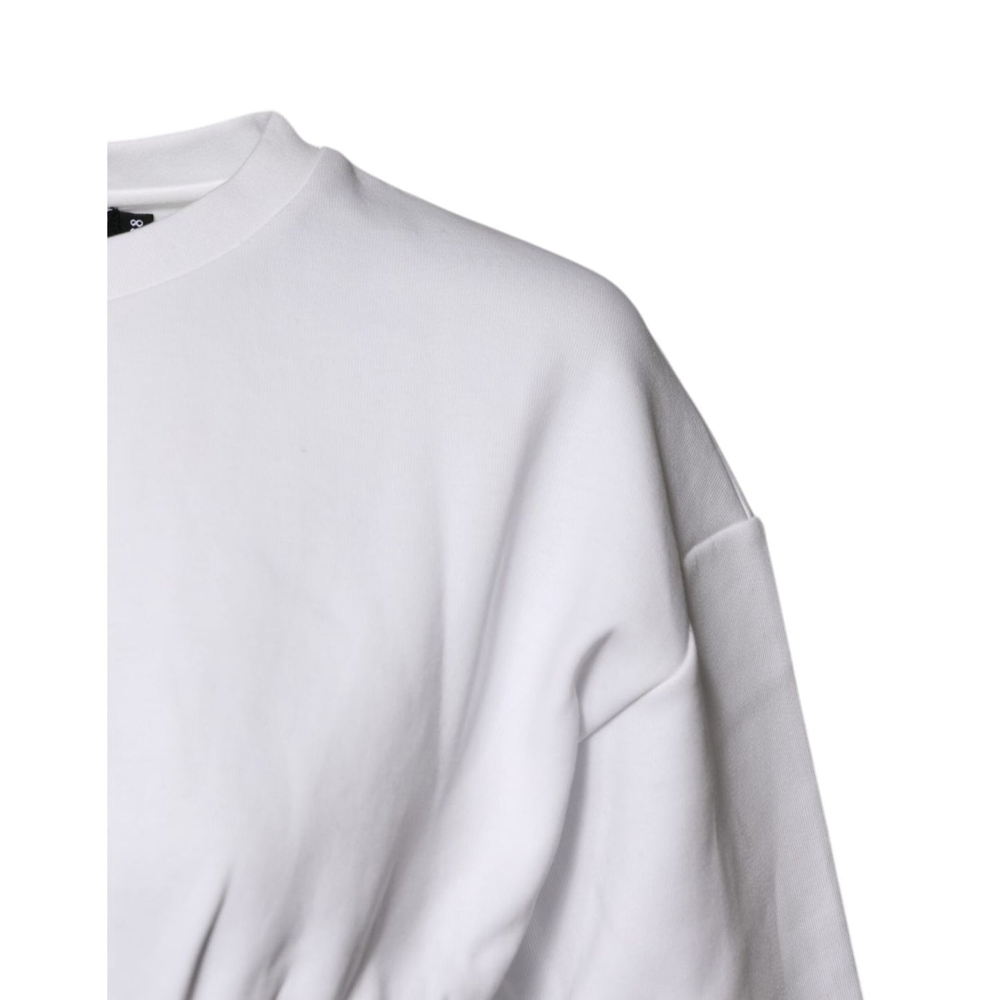 Dolce & Gabbana White Cotton Blend 3/4 Sleeves Blouse Top