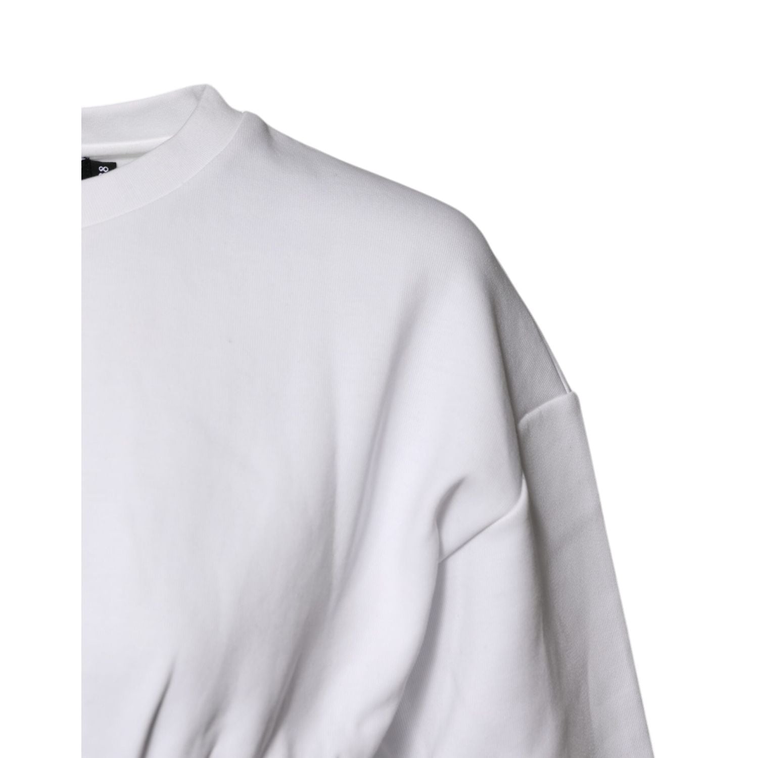 Dolce & Gabbana White Cotton Blend 3/4 Sleeves Blouse Top