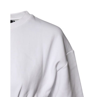 Dolce & Gabbana White Cotton Blend 3/4 Sleeves Blouse Top