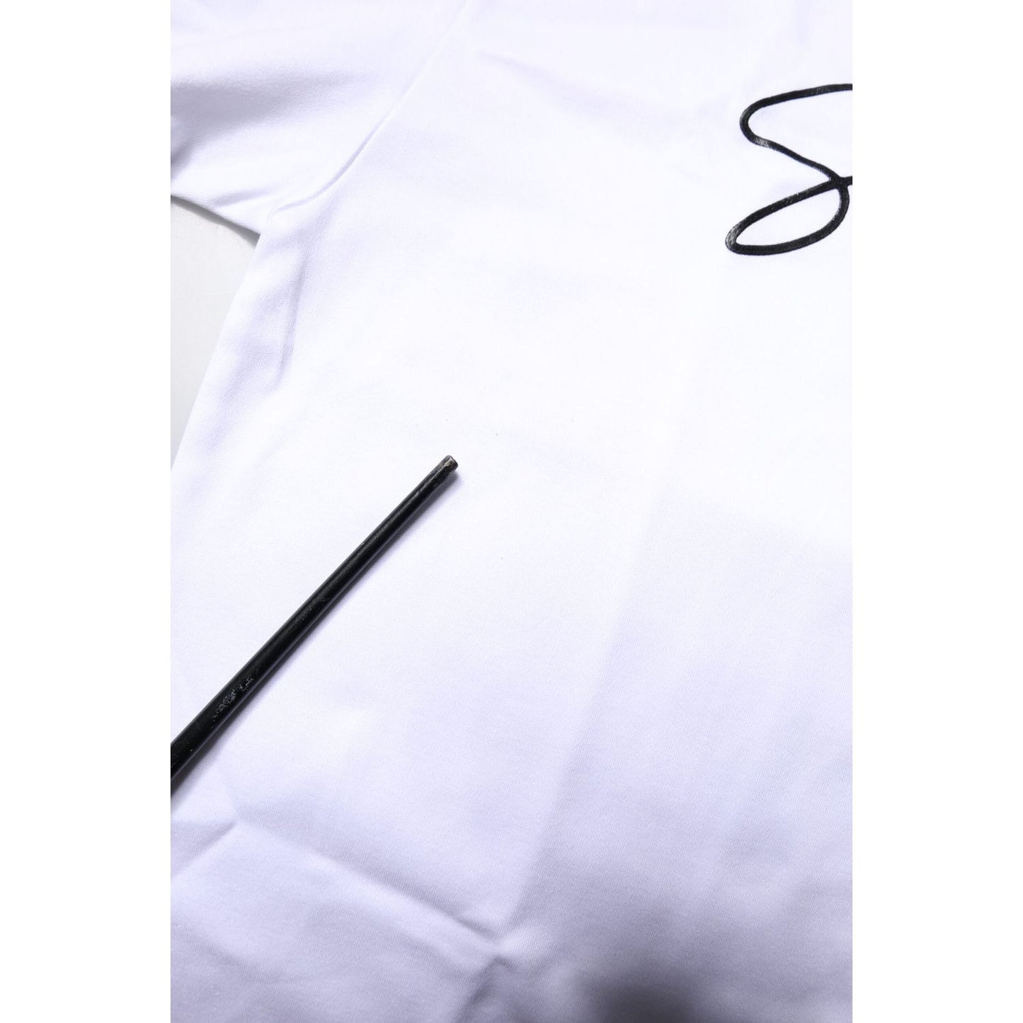 Dolce & Gabbana White Printed Cotton Round Neck Top T-shirt