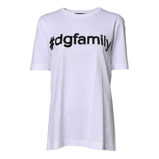 Dolce & Gabbana White #DGFAMILY Embroidery Cotton T-shirt