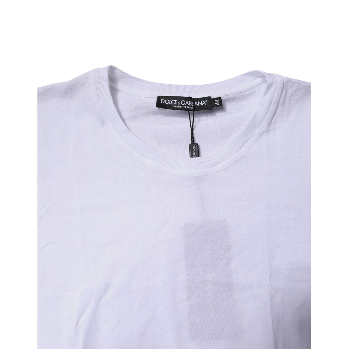 Dolce & Gabbana White Cotton Sleeveless Round Neck Tank Top