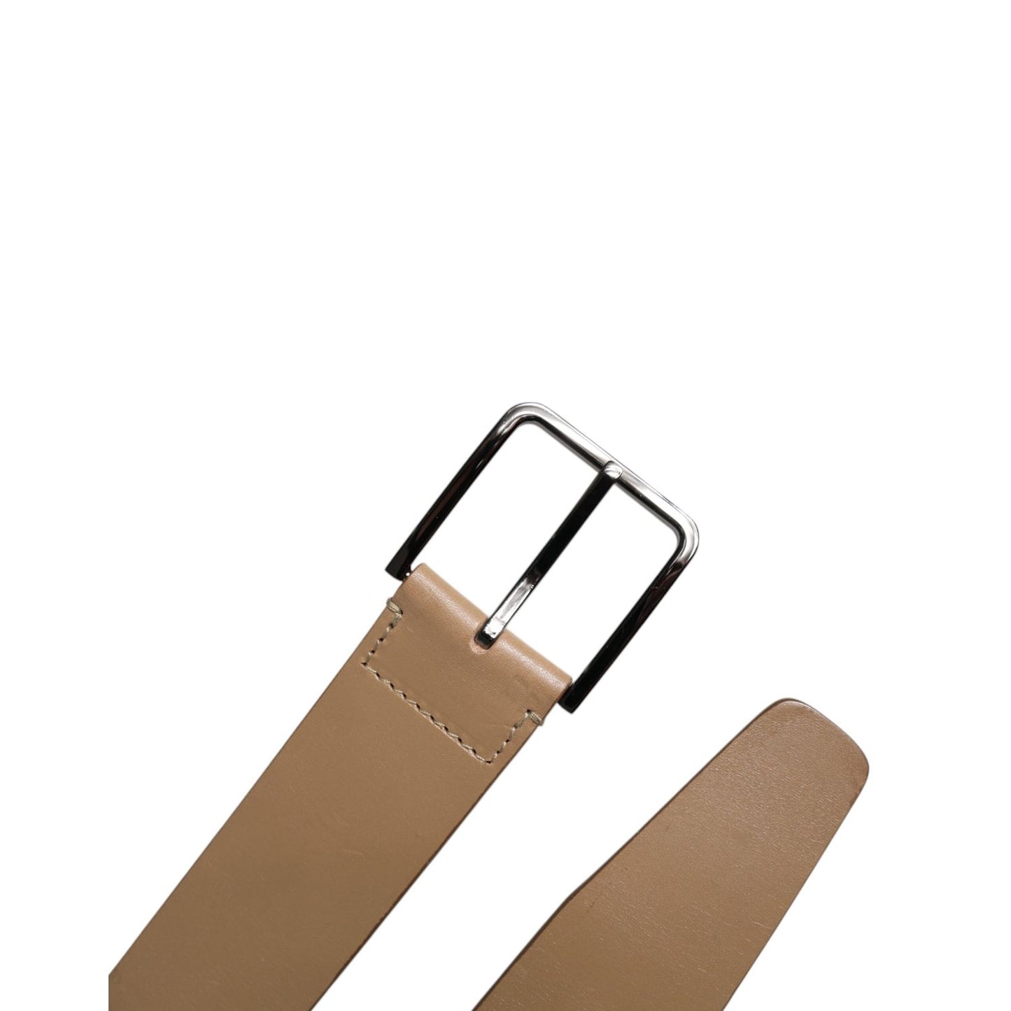 Dolce & Gabbana Brown Leather Classic Metal Logo Buckle Belt