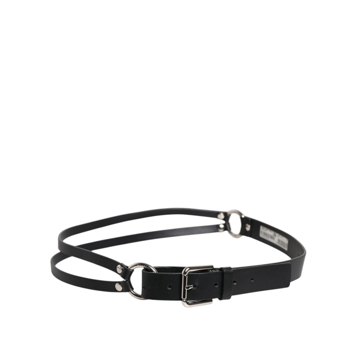 Dolce & Gabbana Black Leather Classic Metal Logo Buckle Belt