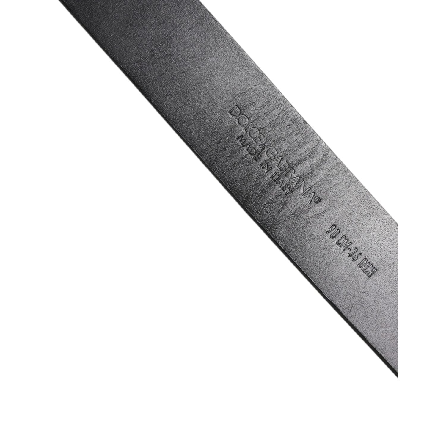 Dolce & Gabbana Black Leather Classic Metal Logo Buckle Belt