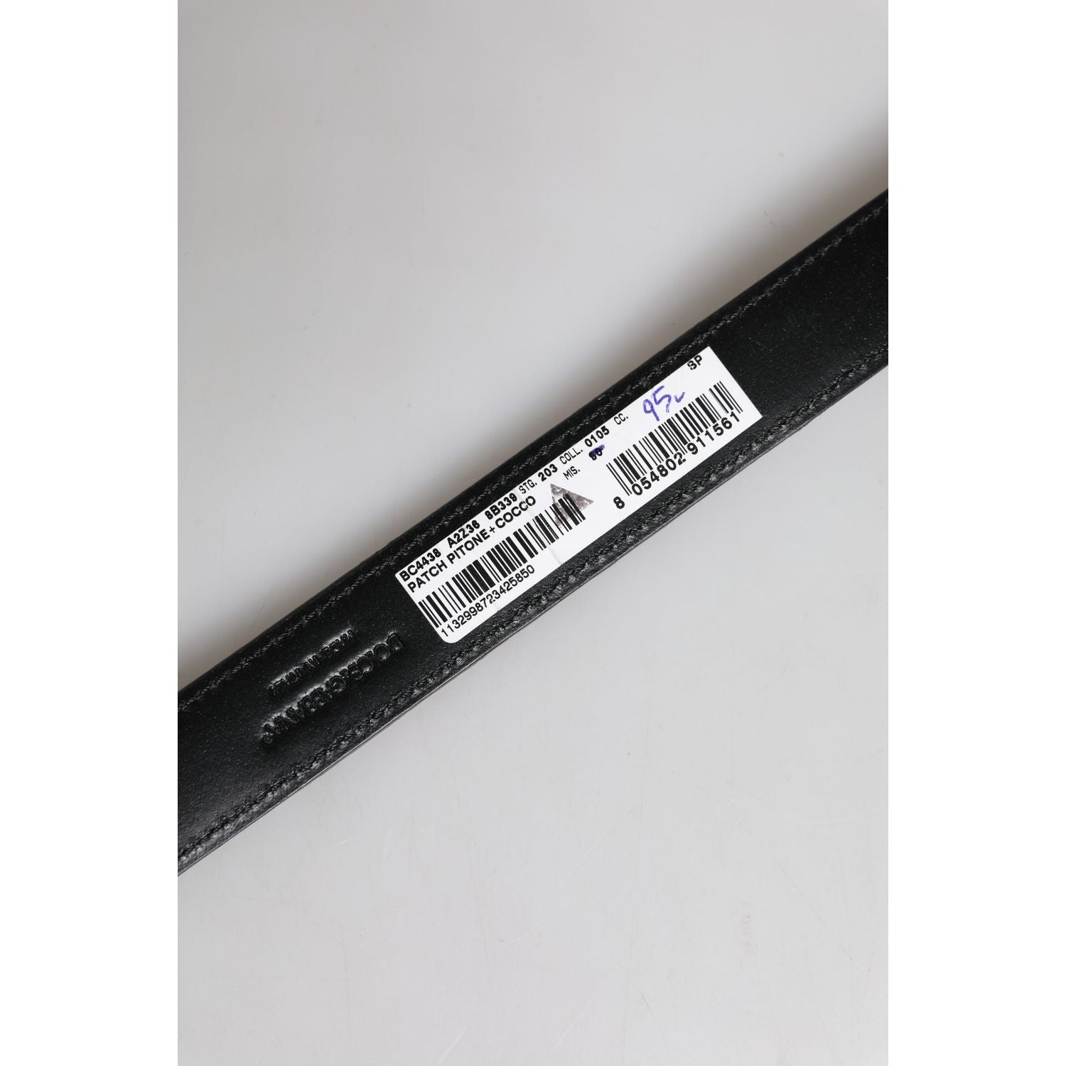 Dolce & Gabbana Brown Exotic Leather Metal Logo Buckle Belt