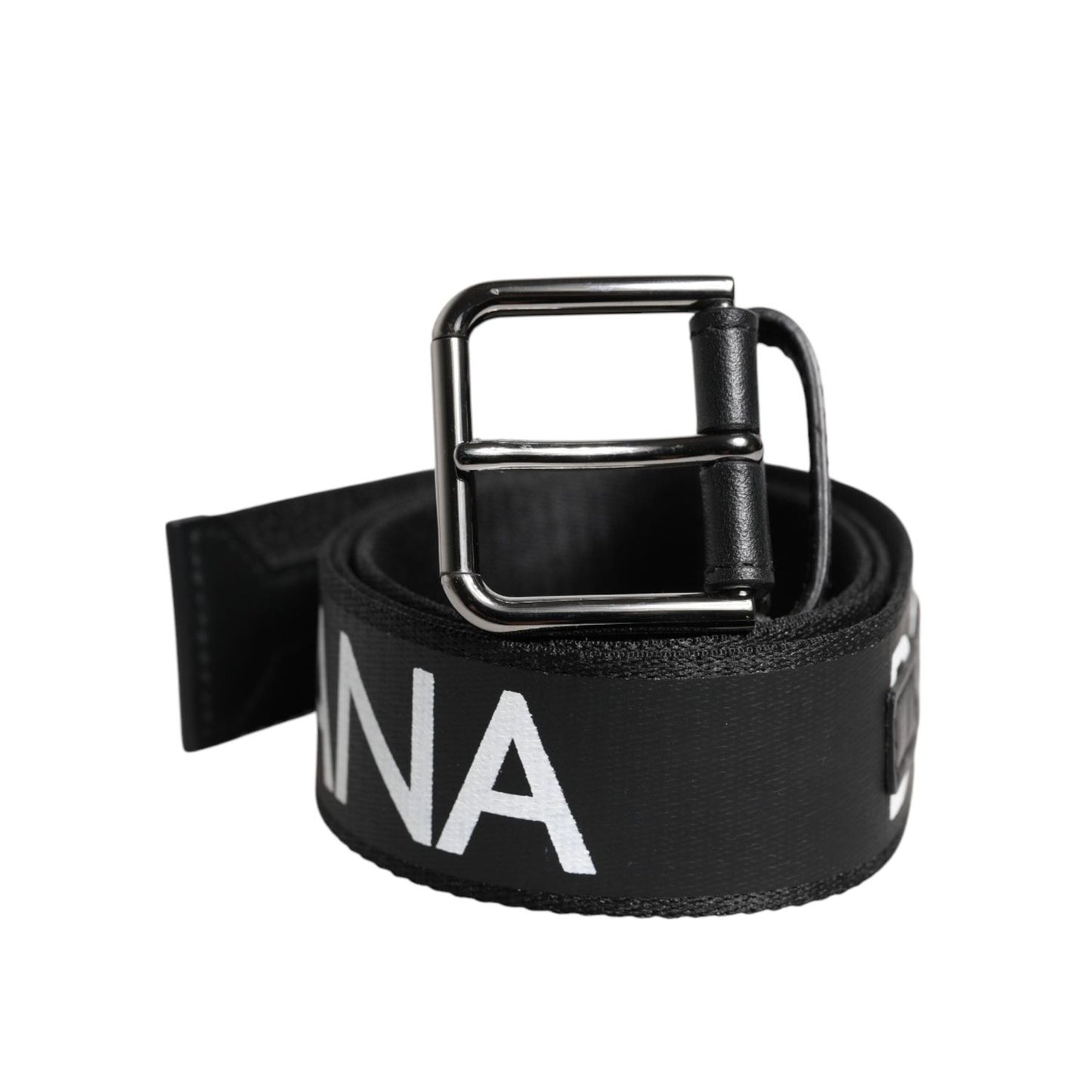 Dolce & Gabbana Black Leather Classic Metal Logo Buckle Belt