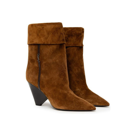 Saint Laurent Brown Suede Leather Boot SA-8774664-EU37/US7