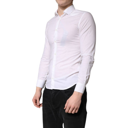 Daniele Alessandrini White Cotton Dress Formal Shirt