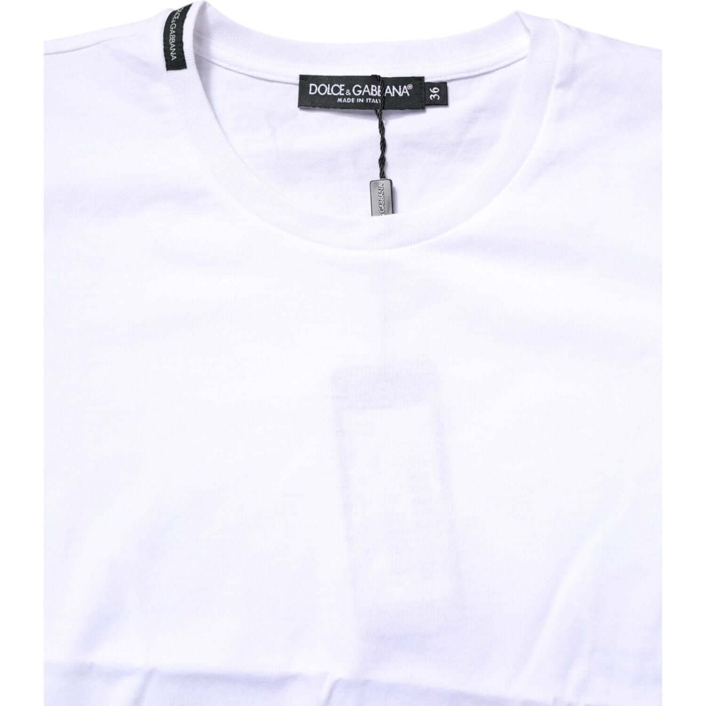 Dolce & Gabbana White Cotton Crew Neck Short Sleeves T-shirt