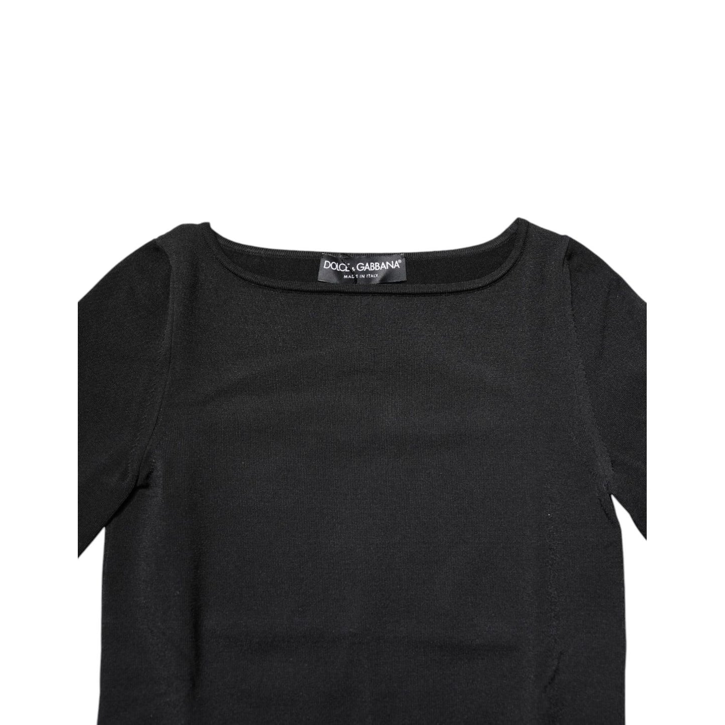 Dolce & Gabbana Black Viscose Long Sleeves Pullover Top