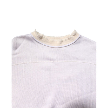 Jil Sander White Viscose Crew Neck Long Sleeves Pullover Sweater