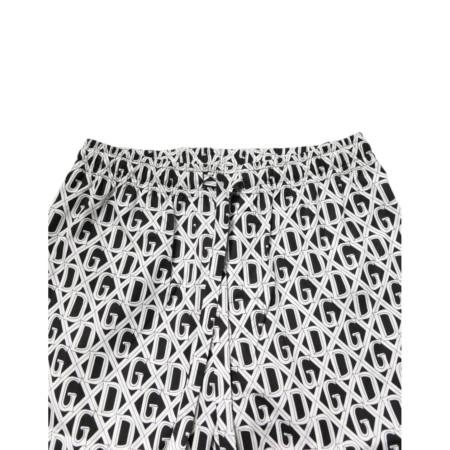 Dolce & Gabbana Black White DG Print Cotton Pajama Set Sleepwear