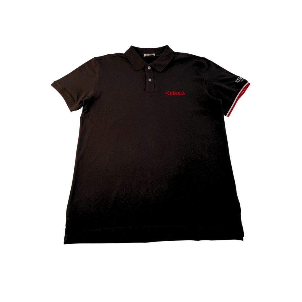 Iceberg Black Cotton Polo Shirt