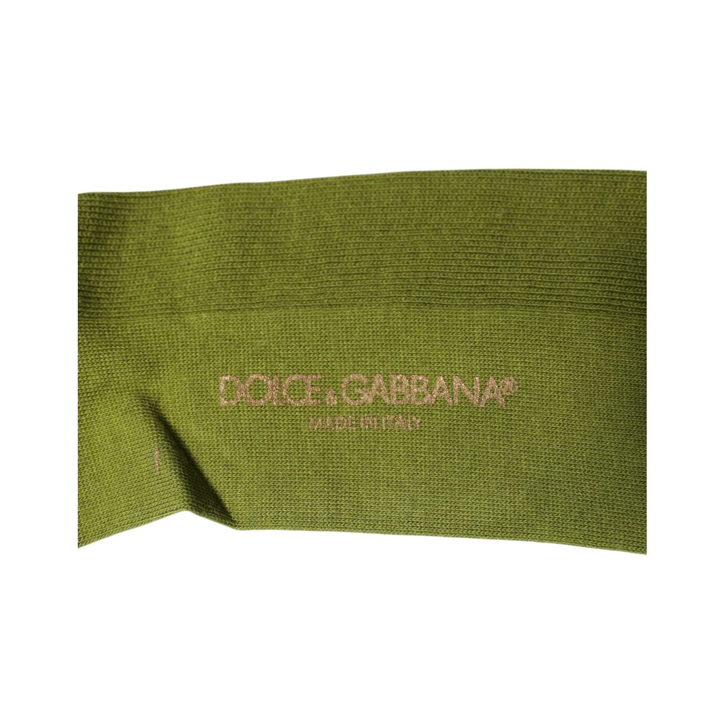 Dolce & Gabbana Green Cotton Logo Over The Calf Socks