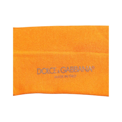 Dolce & Gabbana Orange Cotton Logo Over The Calf Socks