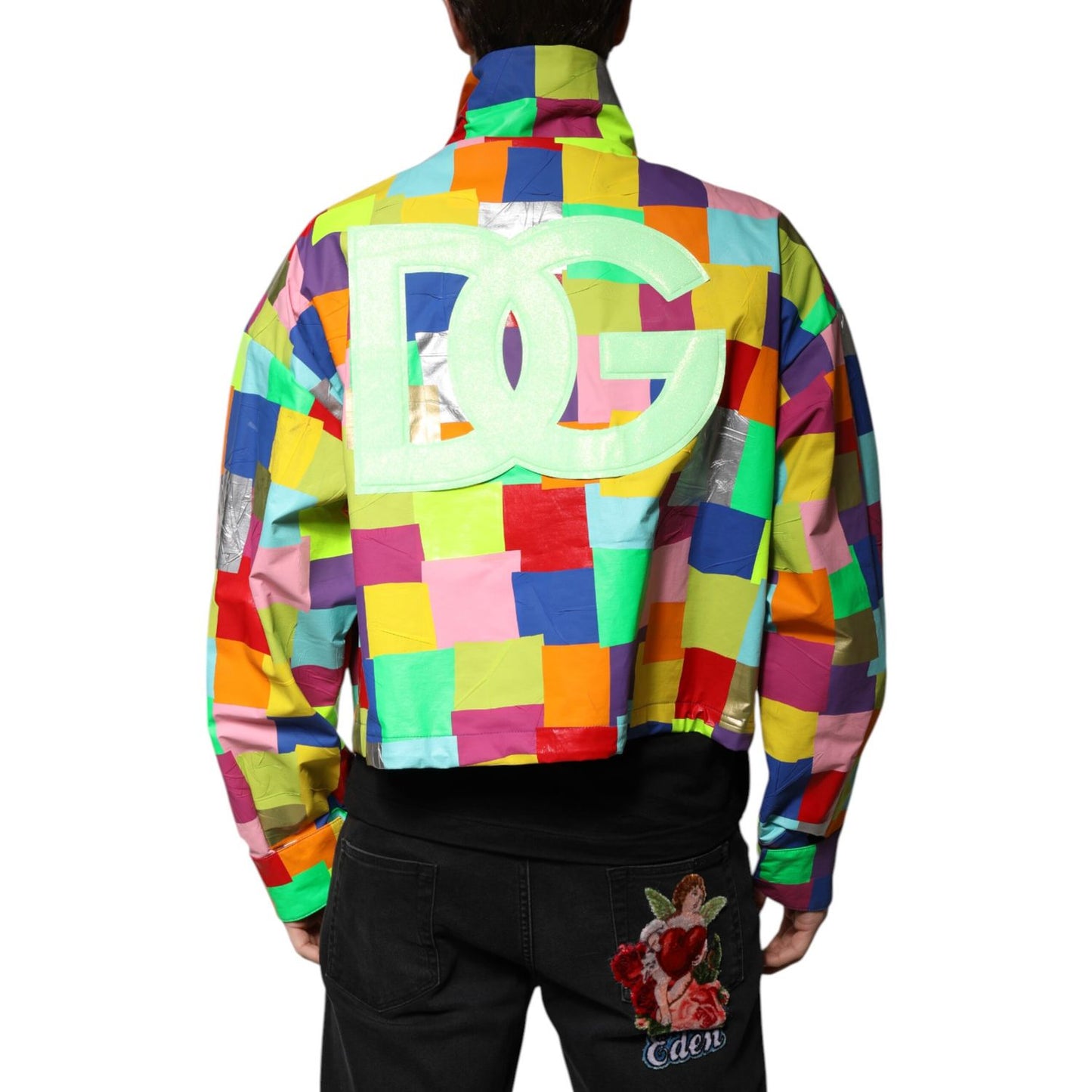 Dolce & Gabbana Multicolor Cotton Full Zip Men Biker Jacket